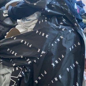 pink zip up wind breaker